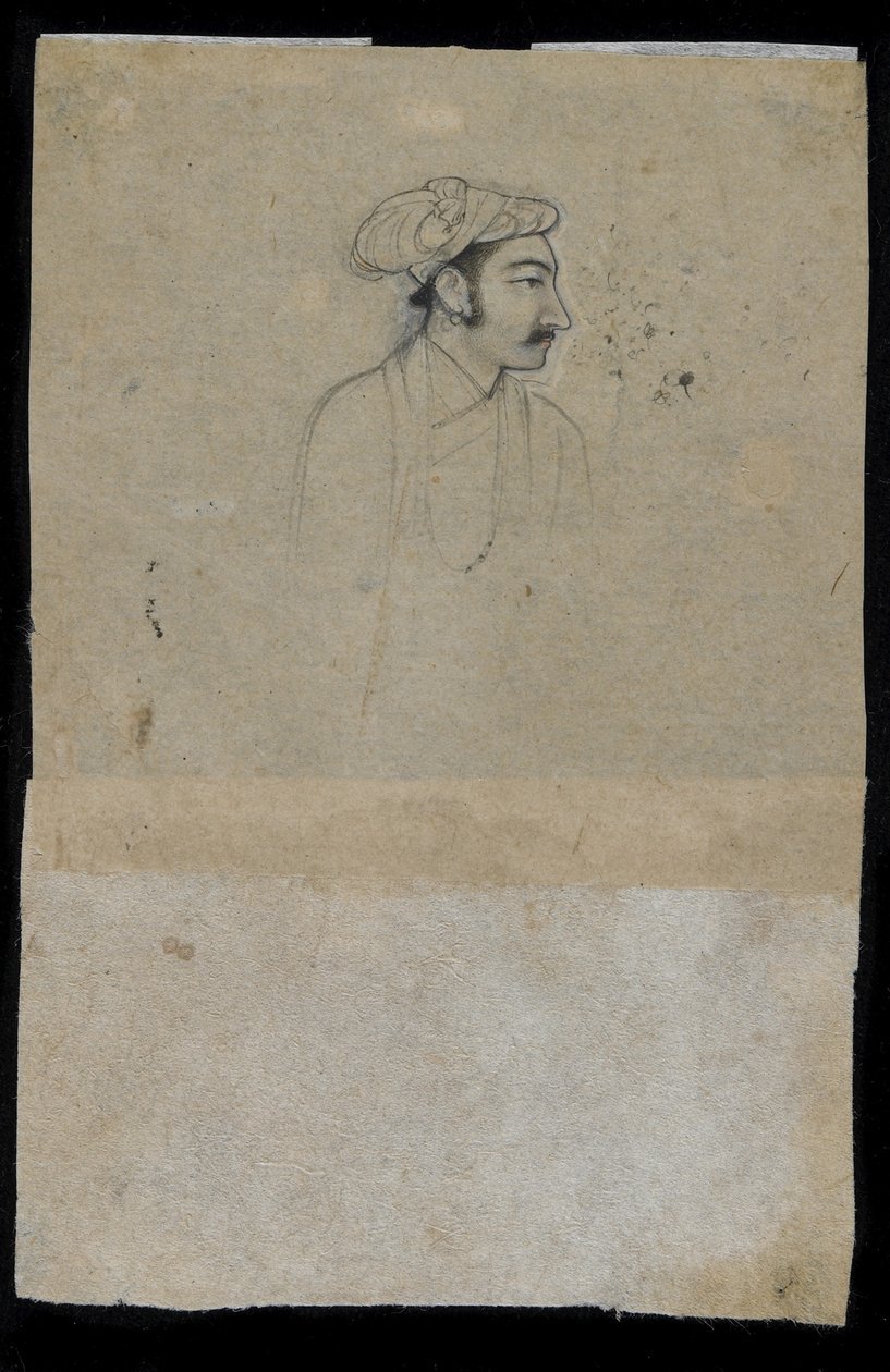 Sultan Khurram (Shah Jahan) (tusz na papierze) autorstwa Indian School