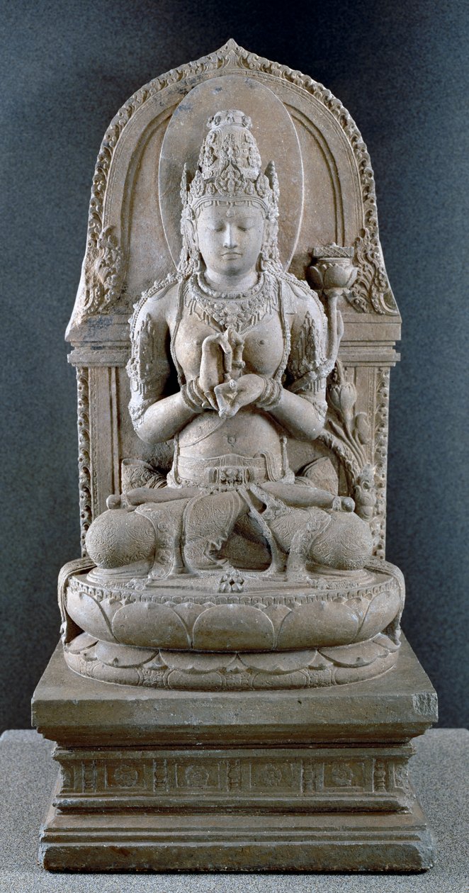 Prajnaparamita, bogini transcendentalnej mądrości, ok. 1300 (andezyt) autorstwa Indonesian School