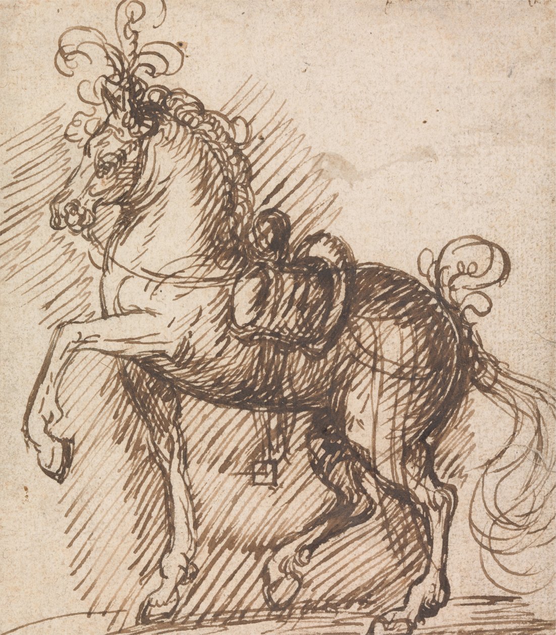 Koń z pióropuszem autorstwa Inigo Jones