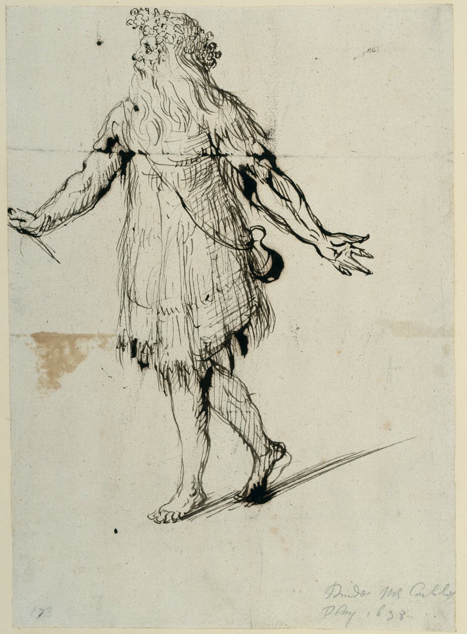 Druid, ok. 1638 (pióro i atrament na papierze) autorstwa Inigo Jones