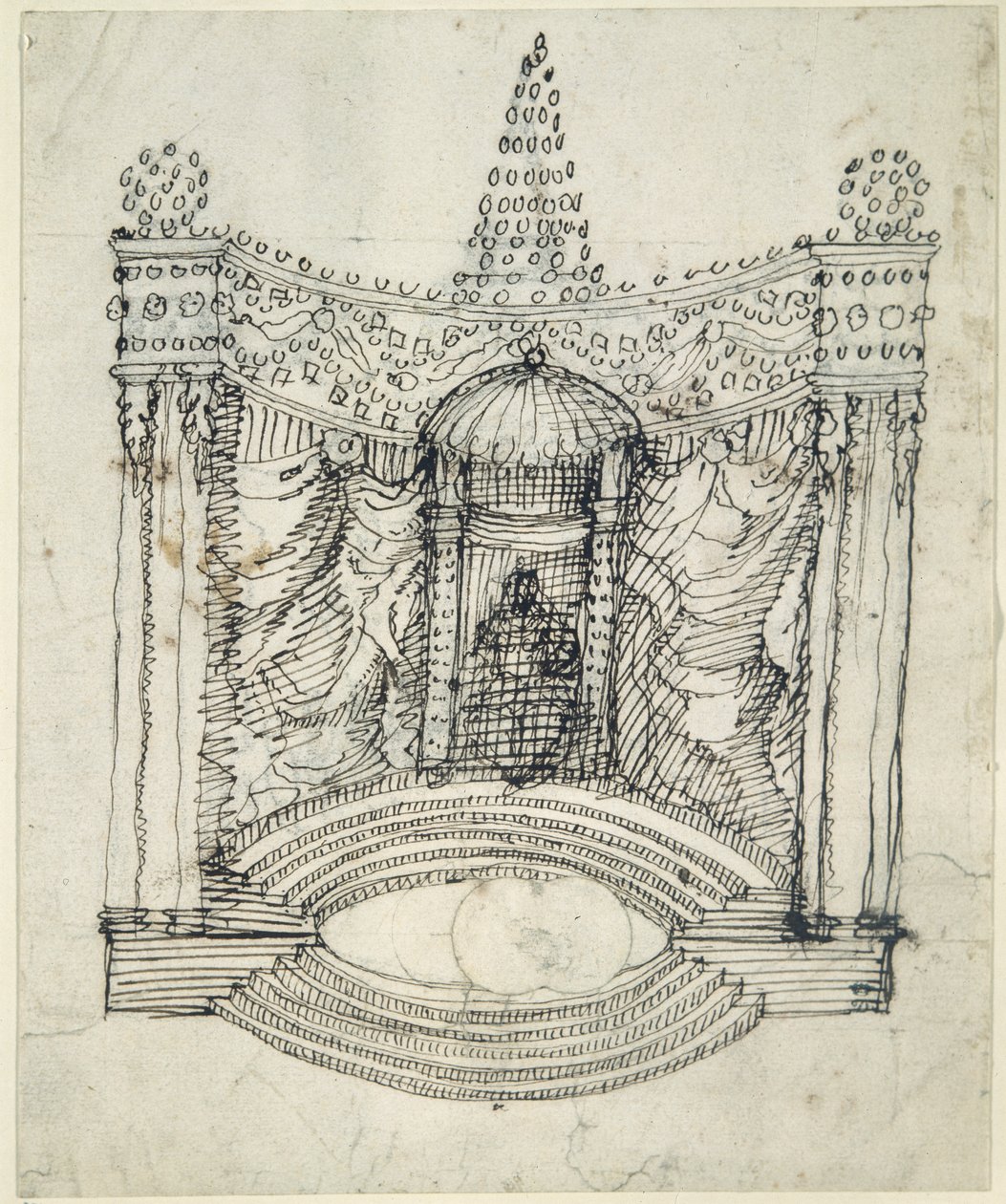 Tron (pióro i atrament na papierze) autorstwa Inigo Jones