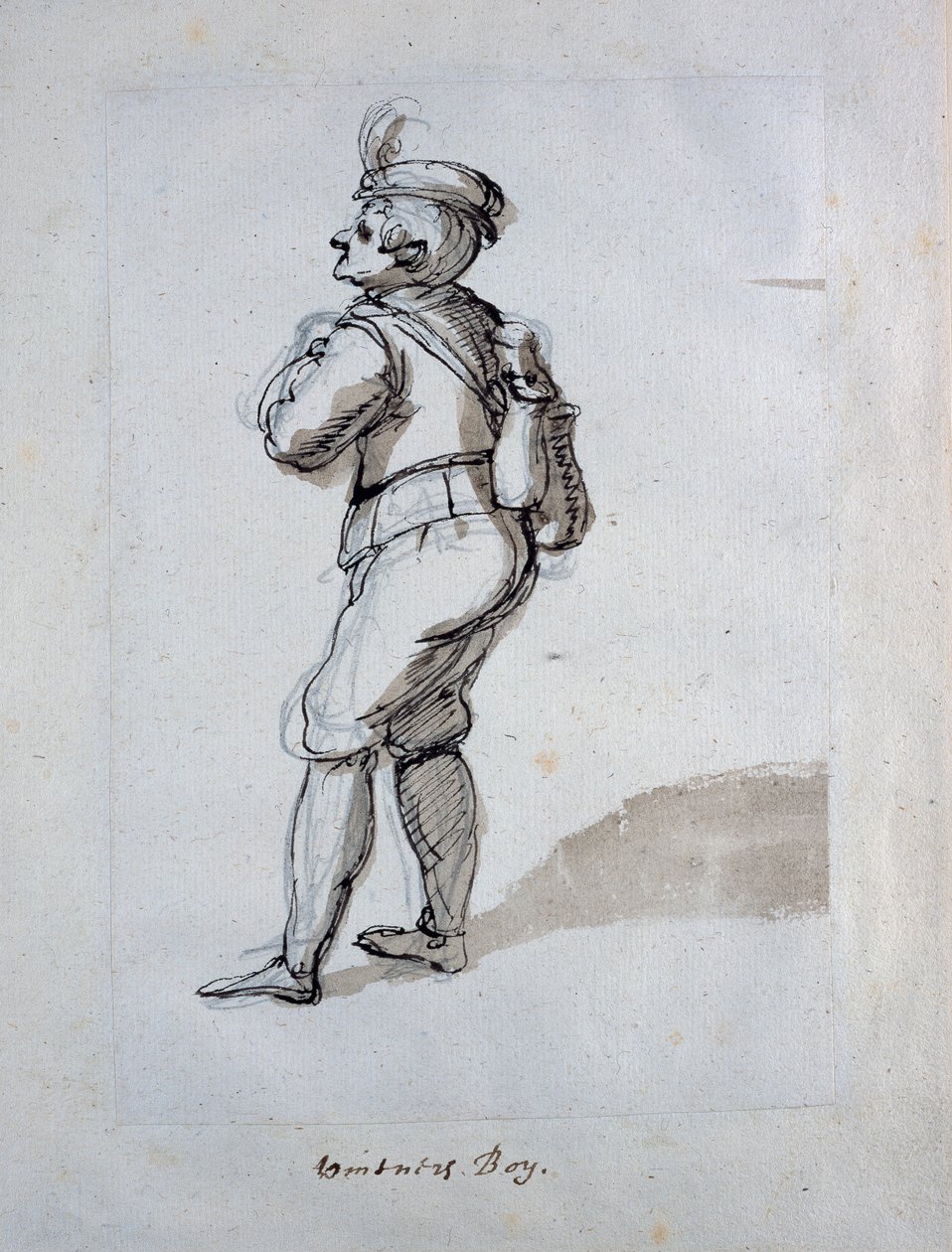 Chłopiec winiarza (pióro i atrament na papierze) autorstwa Inigo Jones