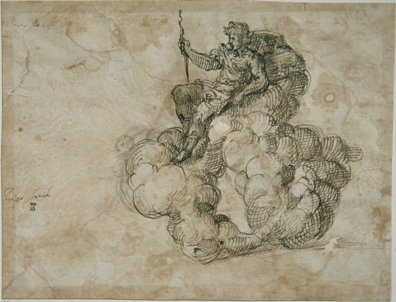 Apollo (pióro i atrament na papierze) autorstwa Inigo Jones