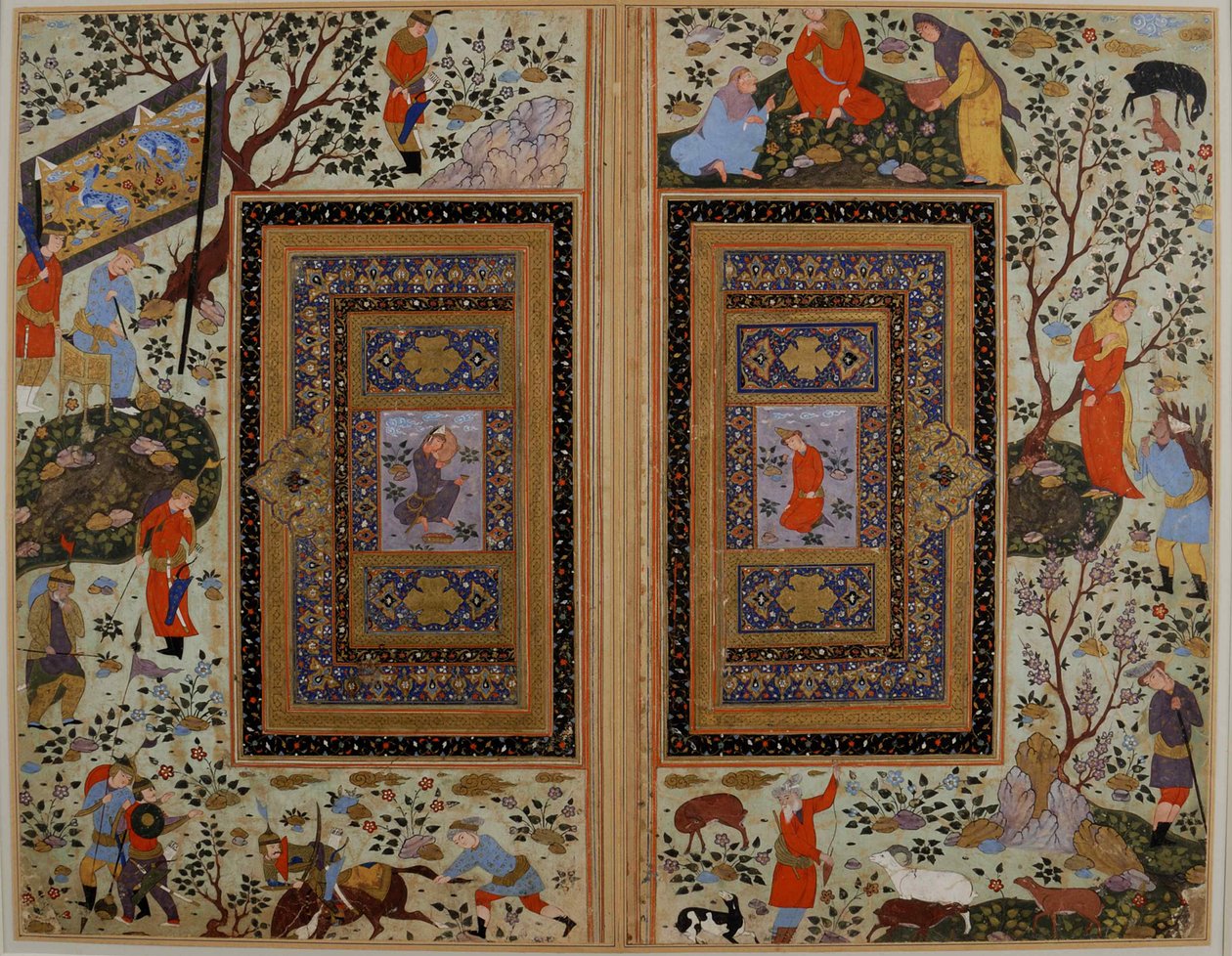 Podwójna strona. Iran, Isfahan, początek XVII wieku.. autorstwa Iranian master.