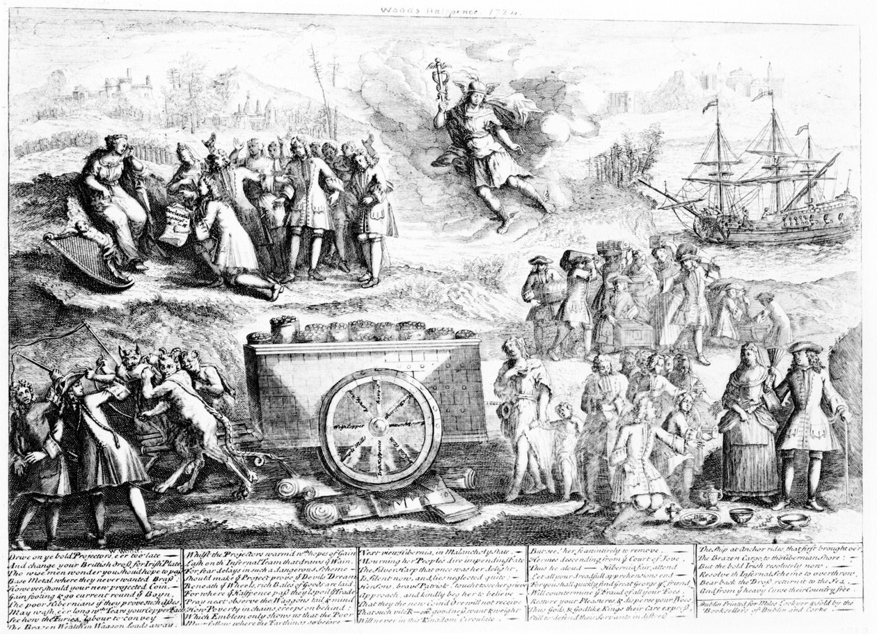 Półgrosze Wooda, 1724 r. autorstwa Irish School