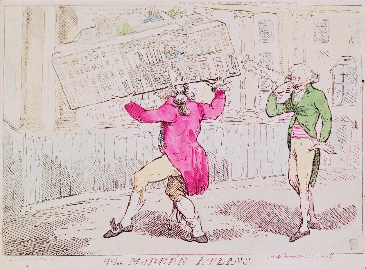 عصري اطلس، د S.W. Fores، 1791 (د لاسي رنګ نقاشي) پولي autorstwa Isaac Robert Cruikshank