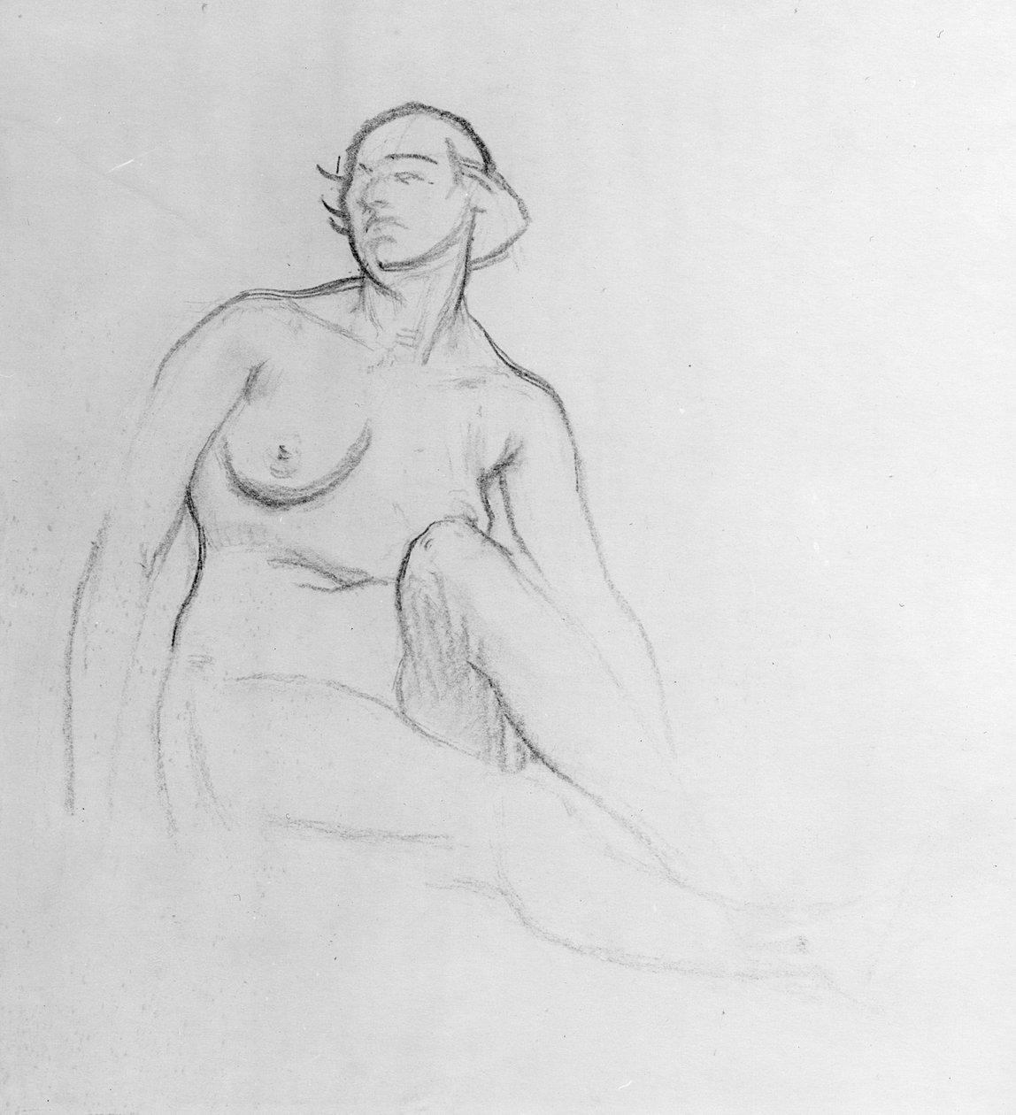 Studium nagiej kobiety, 1915 (węgiel na papierze) autorstwa Isaac Rosenberg