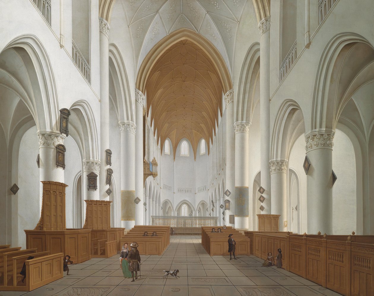 Wnętrze kościoła St. Bavo w Haarlem autorstwa Isaac van Nickele