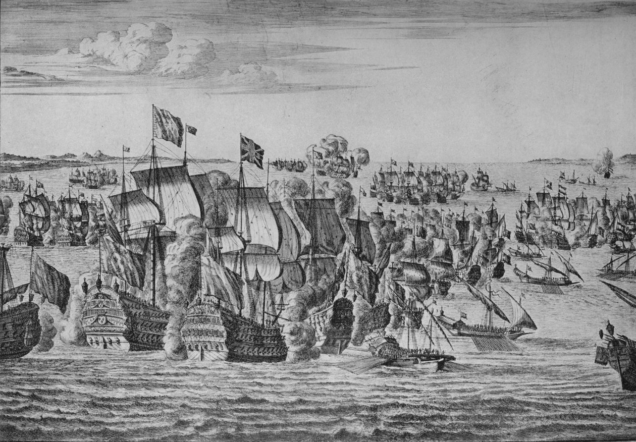 Bitwa pod Malagą, c1704 autorstwa Isaac Sailmaker