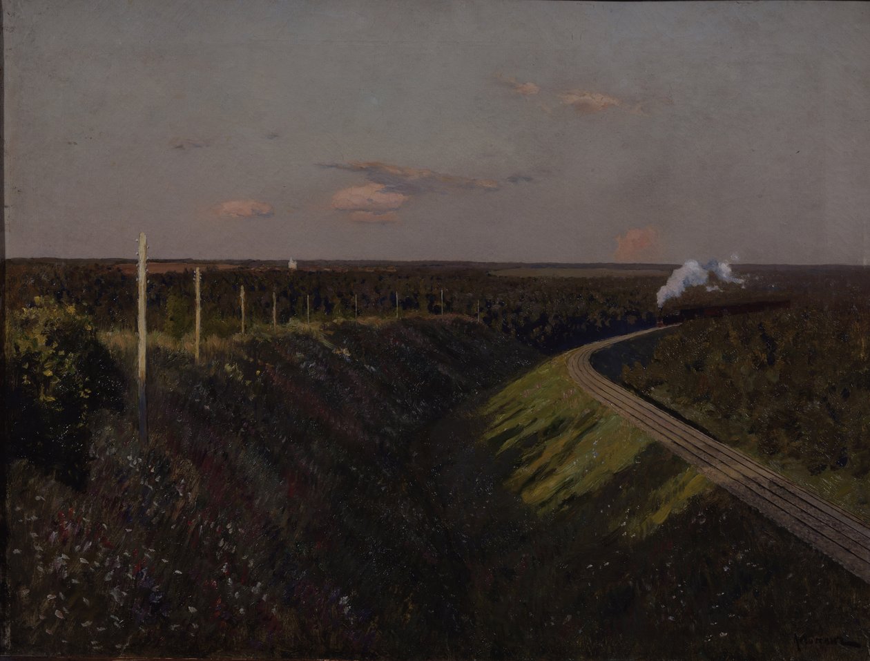 Pociąg w drodze, lata 90. XIX wieku autorstwa Isaak Ilyich Levitan