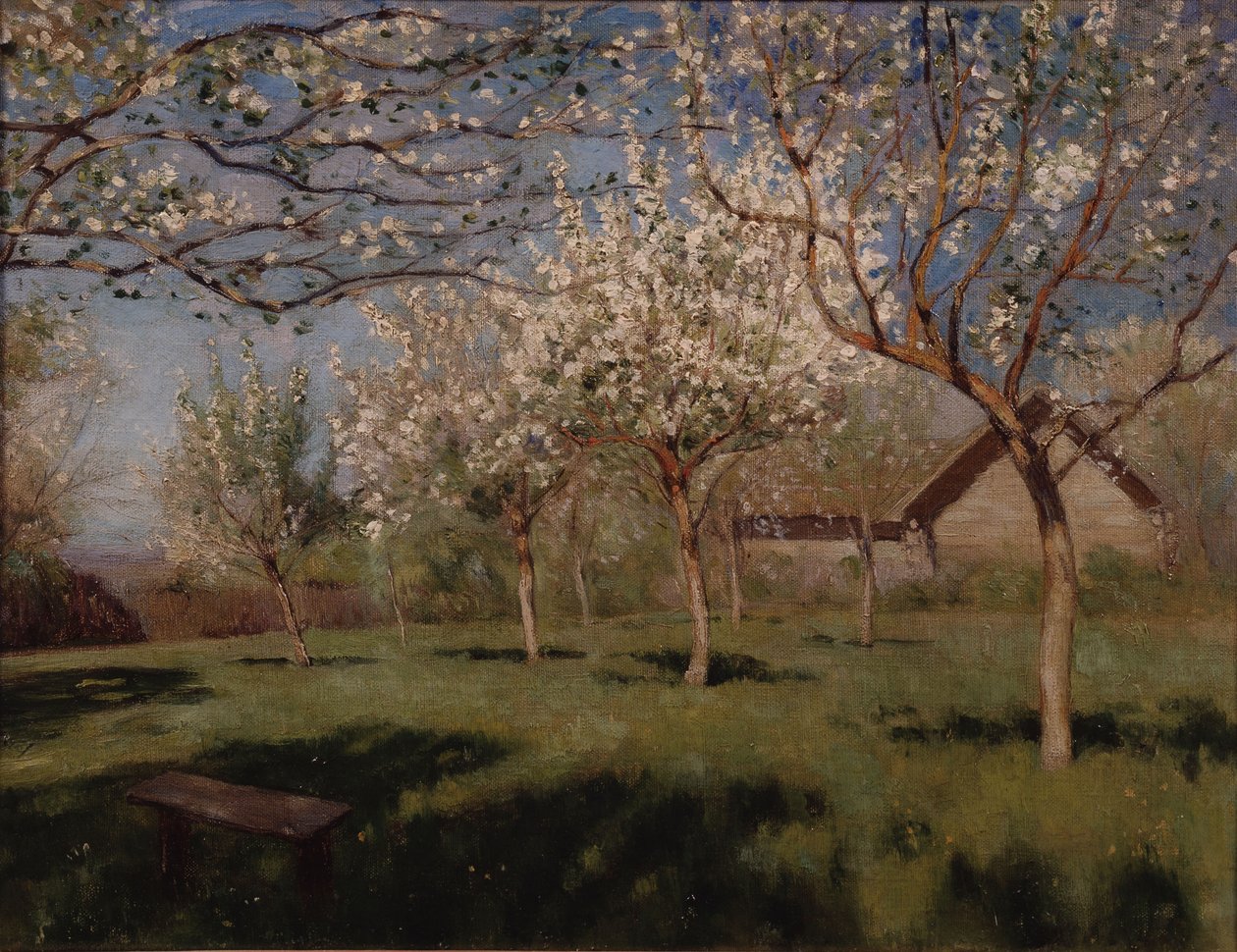 Kwitnące jabłonie autorstwa Isaak Ilyich Levitan