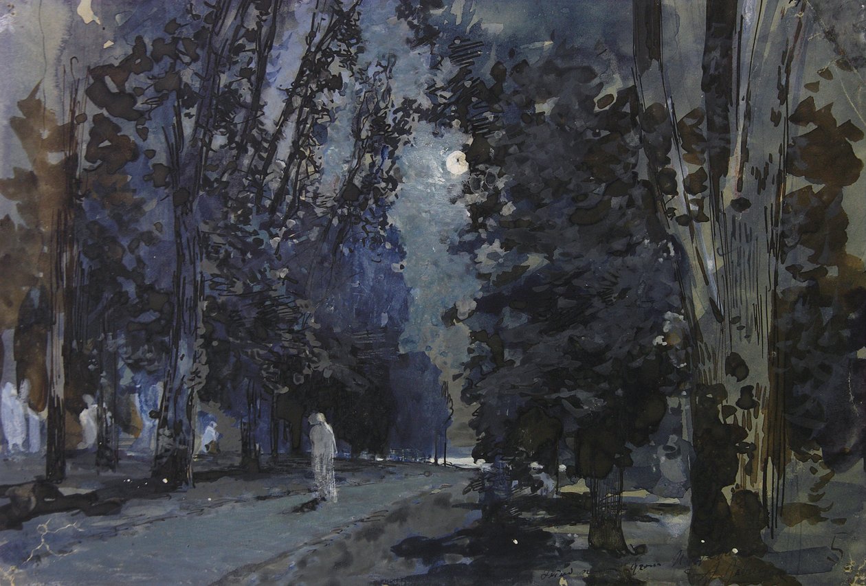 Cienie. Księżycowa noc, lata 80. XIX wieku. autorstwa Isaak Ilyich Levitan