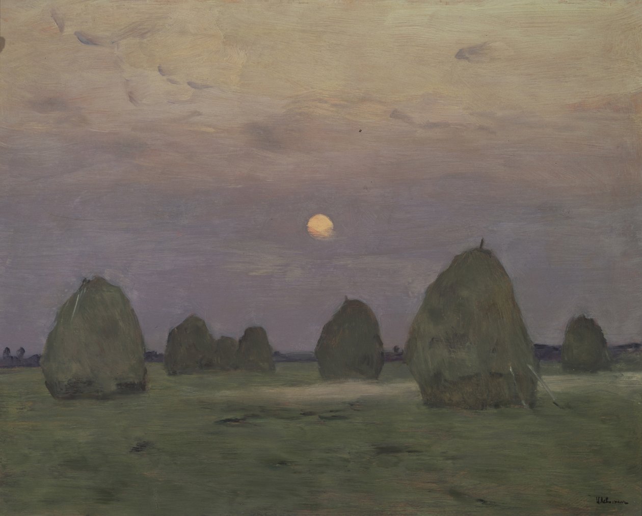 Zmierzch. Stogi siana, 1899 autorstwa Isaak Ilyich Levitan