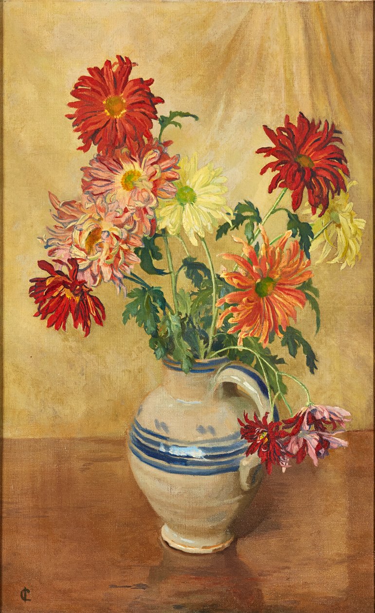 Chryzantemy (olej na płótnie) autorstwa Isabel Codrington