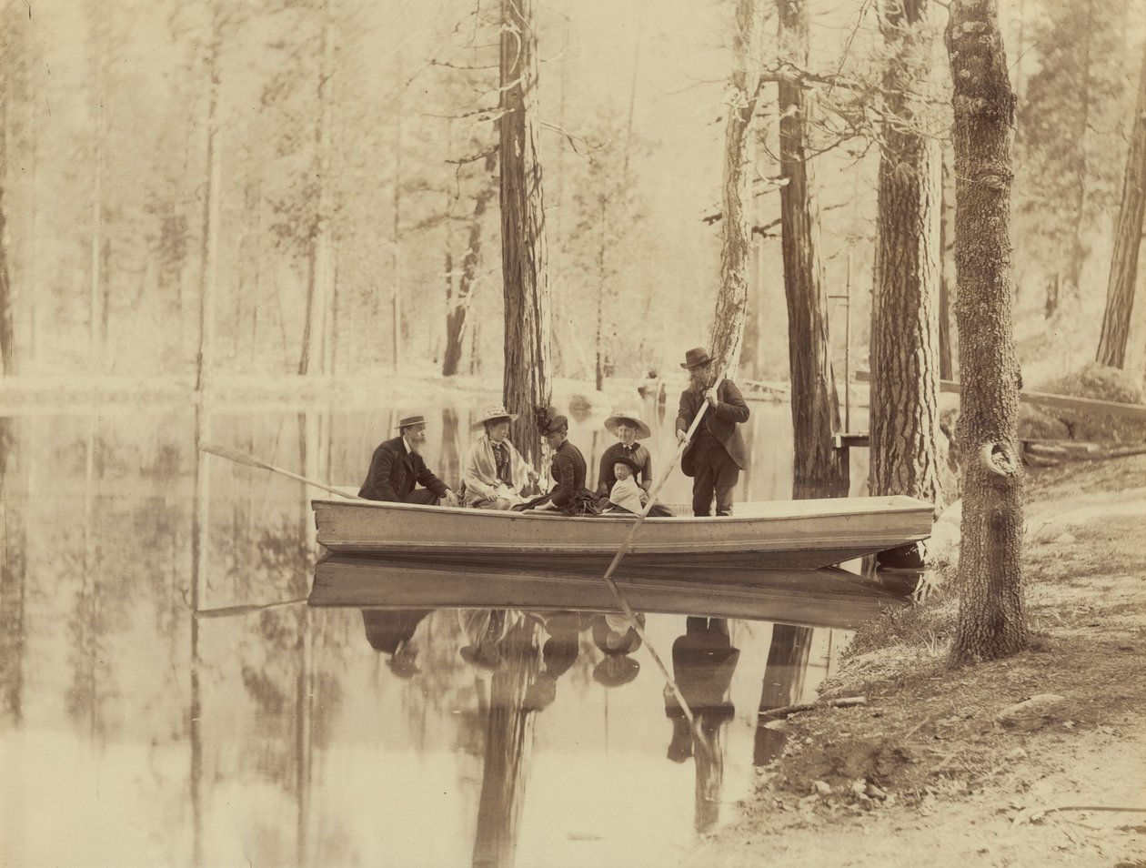 Scena nad jeziorem Stella, stacja Wawona, 1880 (zdjęcie) autorstwa Isaiah Taber