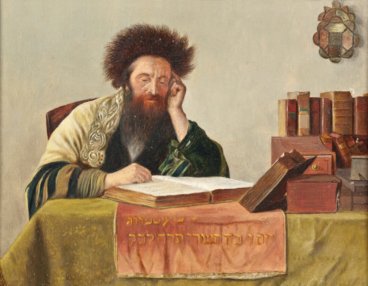 Rabin czytający Talmud autorstwa Isidor Kaufmann