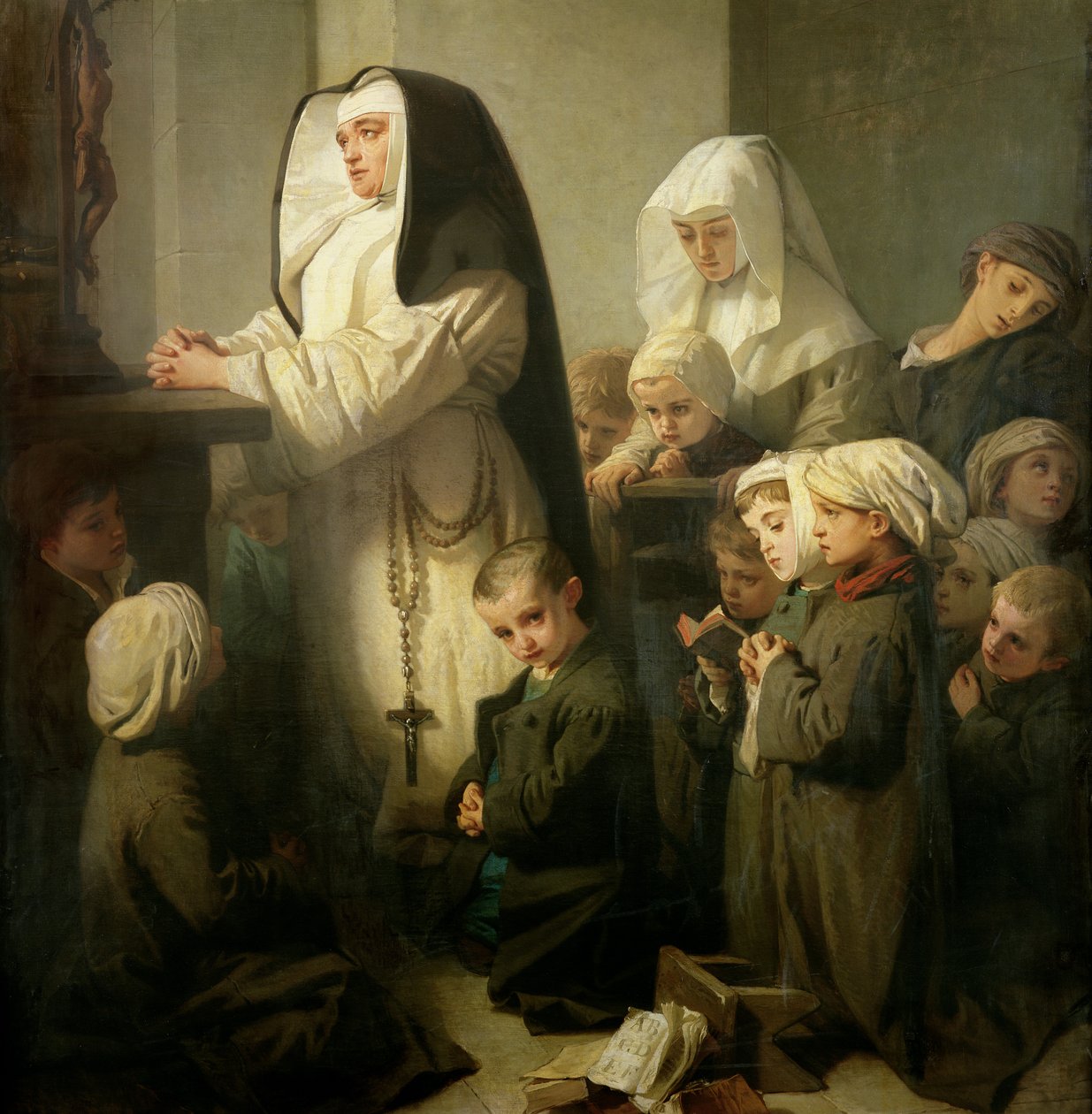 Modlitwa dzieci cierpiących na liszaj obrączkowy, 1853 (więcej) autorstwa Isidore Pils