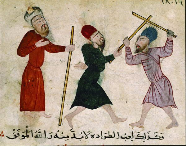 Pojedynek mężczyzn, ze Starego Kairu (Fostat), 910-1171 autorstwa Islamic School