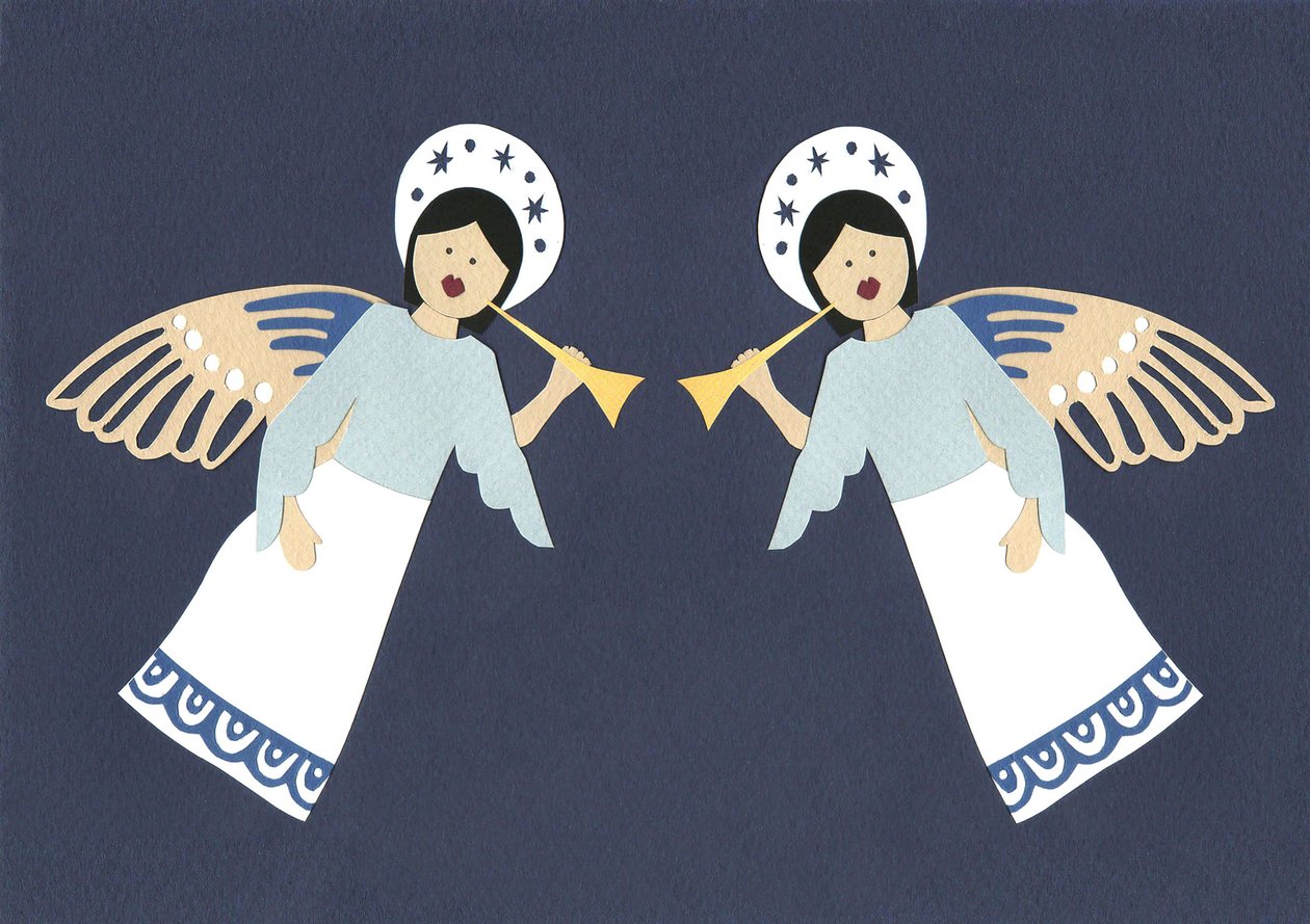 Cherubs, 2014 (papier cięty) autorstwa Isobel Barber