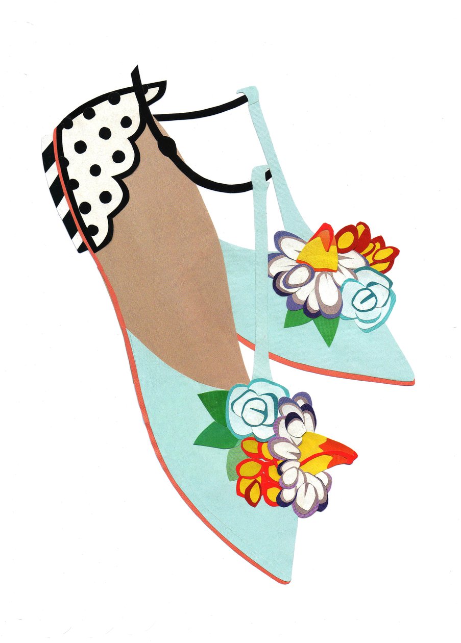 Letnie sandały, 2014 (papier cięty) autorstwa Isobel Barber