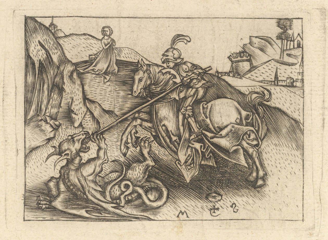 św. Jerzego, ca. 1435-1503. autorstwa Israhel van Meckenem