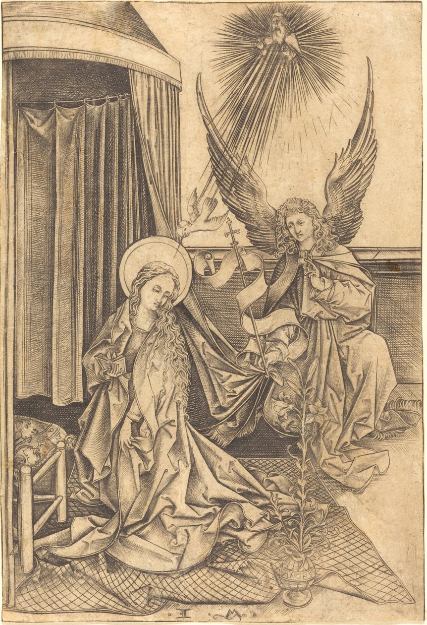 Zwiastowanie, c. 14801490. autorstwa Israhel van Meckenem