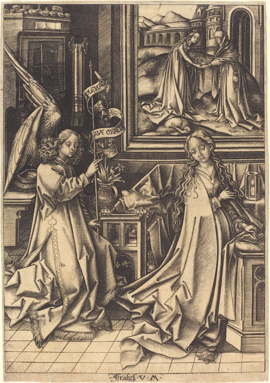 Zwiastowanie, c. 14901500. autorstwa Israhel van Meckenem