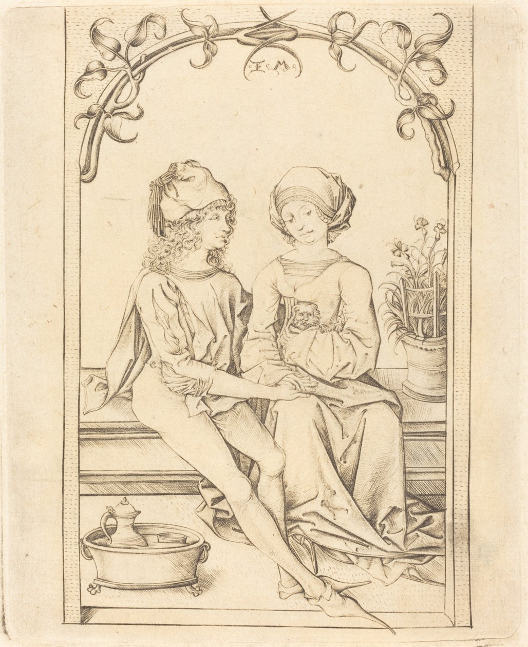 Kochankowie, ok. 1490. autorstwa Israhel van Meckenem