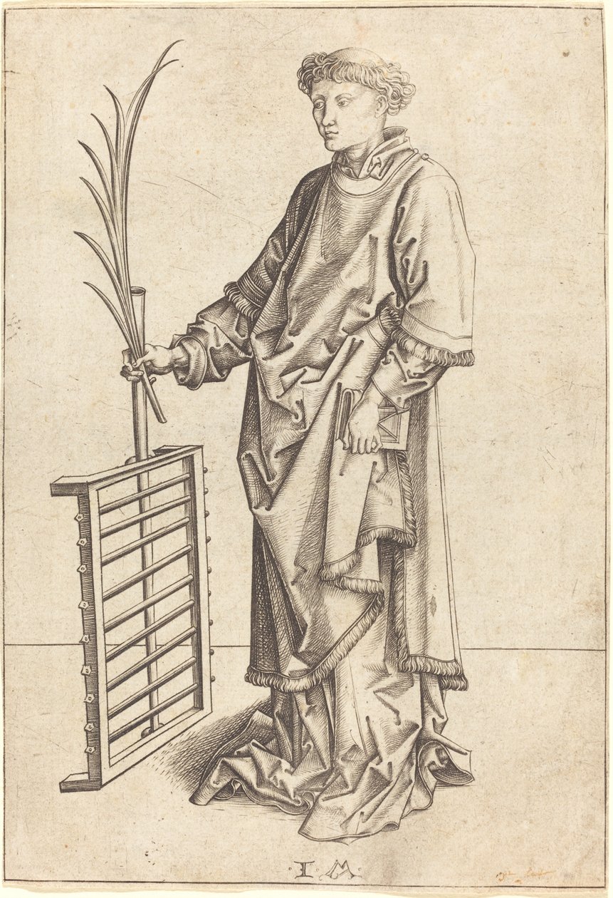 Św. Wawrzyńca autorstwa Israhel van Meckenem after Martin Schongauer