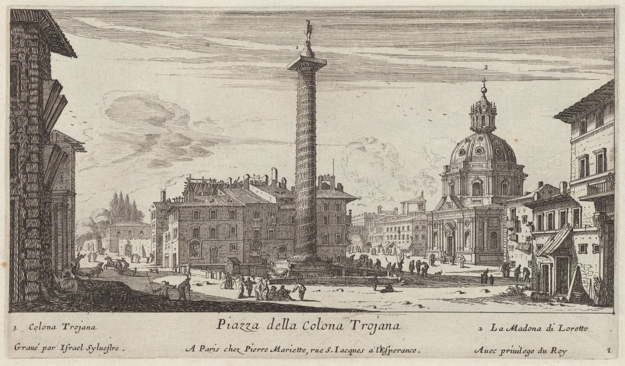 Piazza della Colonna Traiana autorstwa Israël Silvestre
