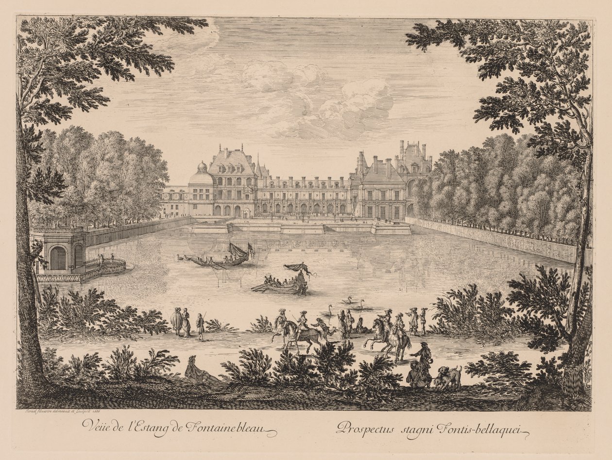 Widok na Etang de Fontainebleau, 1666. autorstwa Israël Silvestre