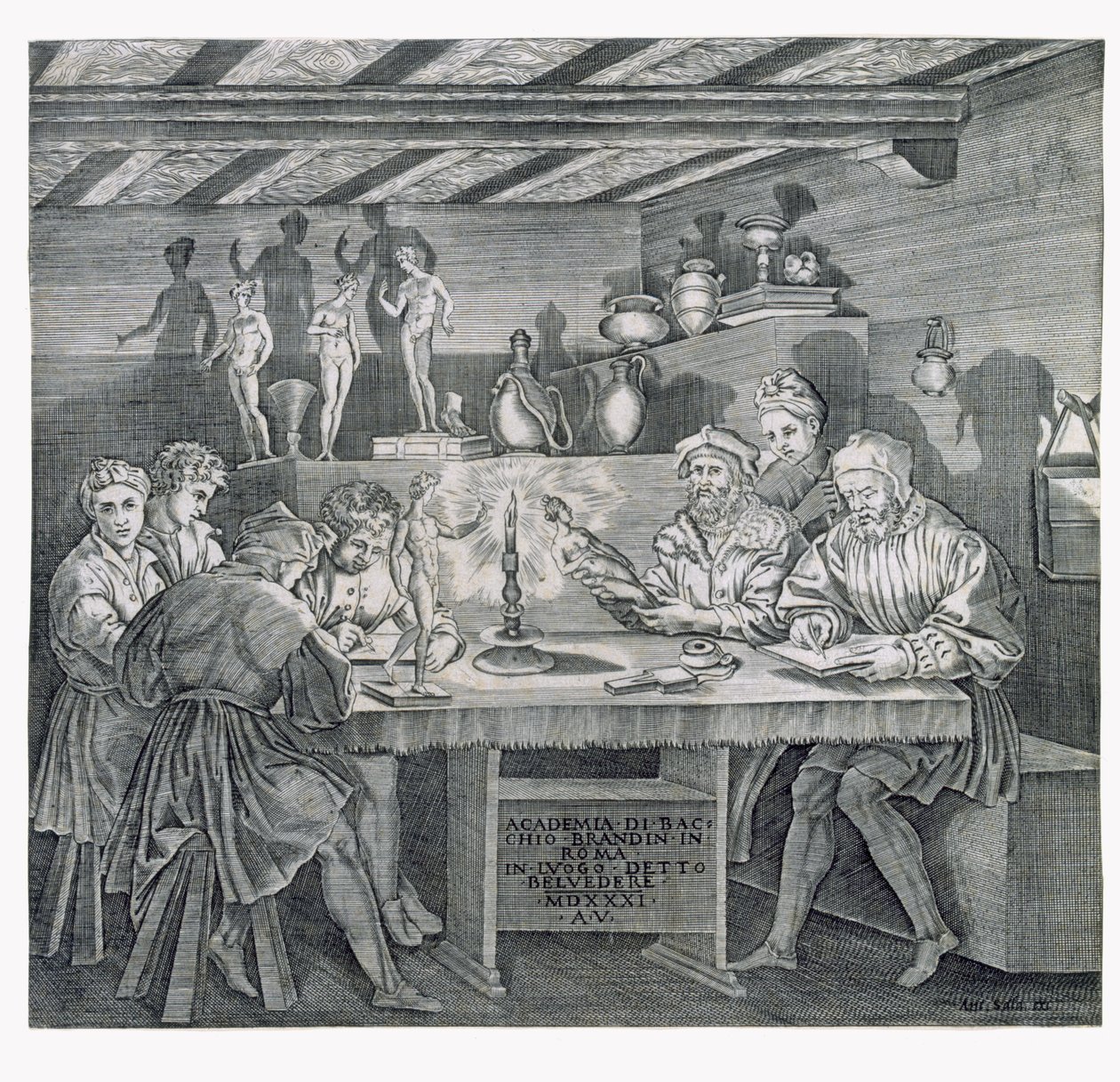 Akademia Baccio Bandinellego w Belwederze w Rzymie w 1531 r. autorstwa Italian School