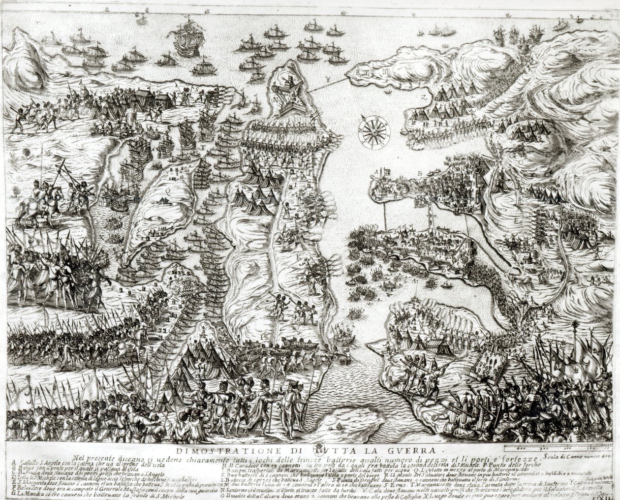 Mapa oblężenia Malty w 1565 r. autorstwa Italian School