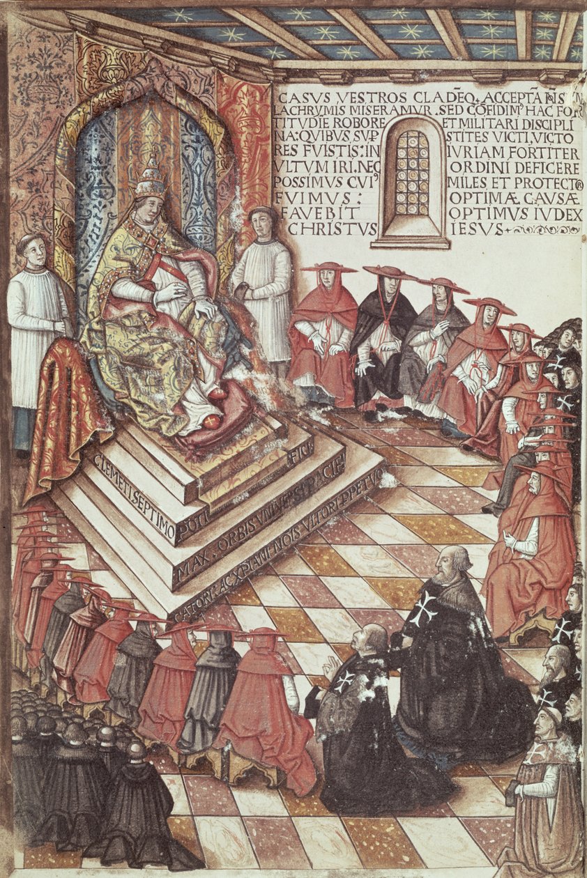 Ms 1163 fol.35v Papież Klemens VII (1478-1534) z kardynałami autorstwa Italian School