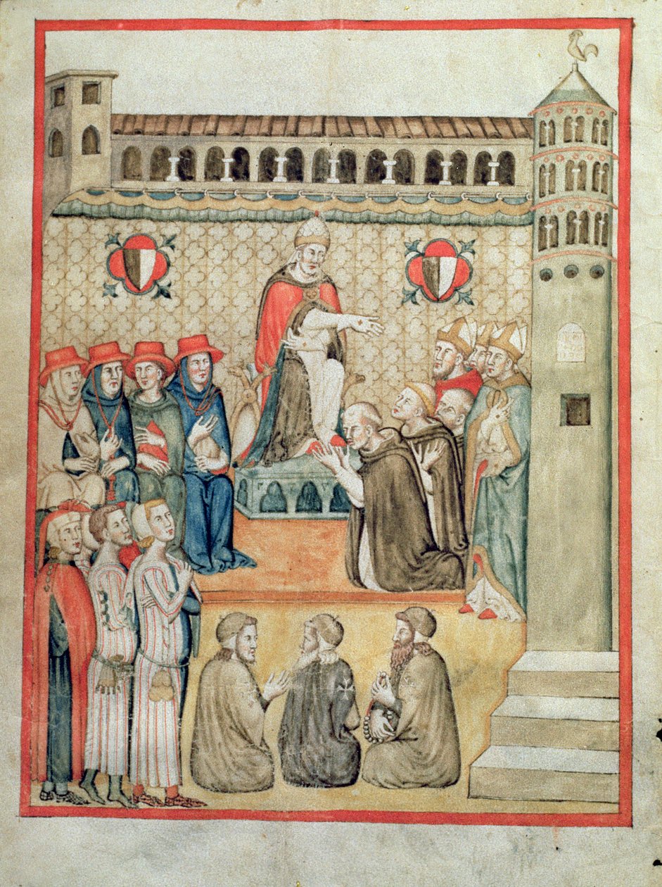 Ms 975 f.1v Zgromadzenie Kościelne autorstwa Italian School
