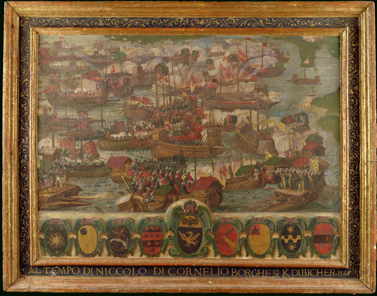 Bitwa morska pod Lepanto, 1571 autorstwa Italian School