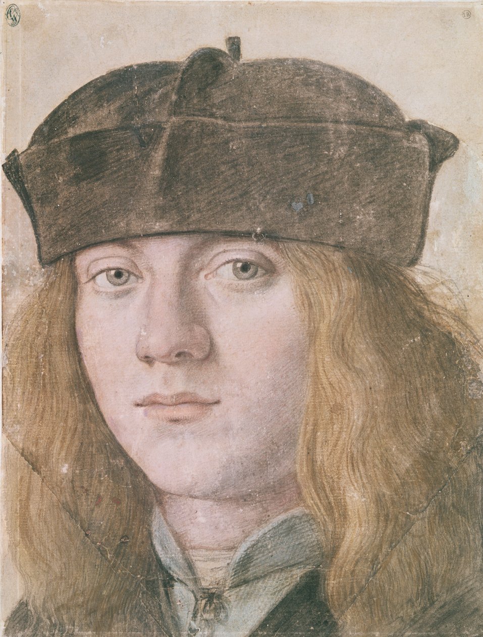 Portret młodego mężczyzny (ołówek i wc na papierze) autorstwa Italian School