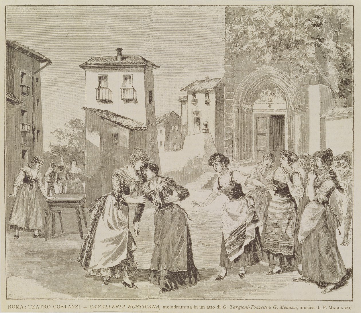 Scena z opery „Cavalleria rusticana” Pietro Mascagni (1863-1945) autorstwa Italian School