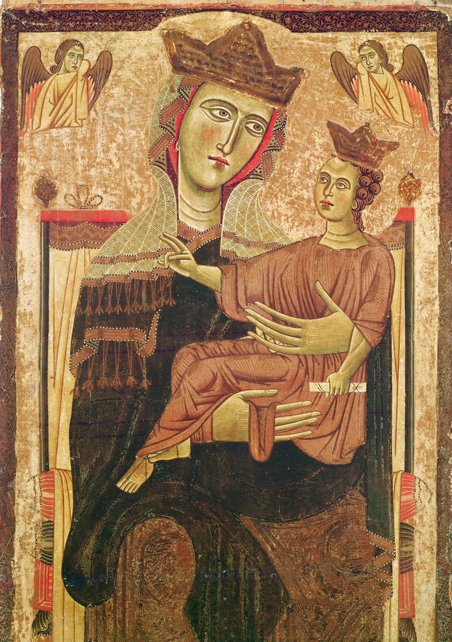 Dziewica z Dzieciątkiem (tempera na panelu) autorstwa Italian School