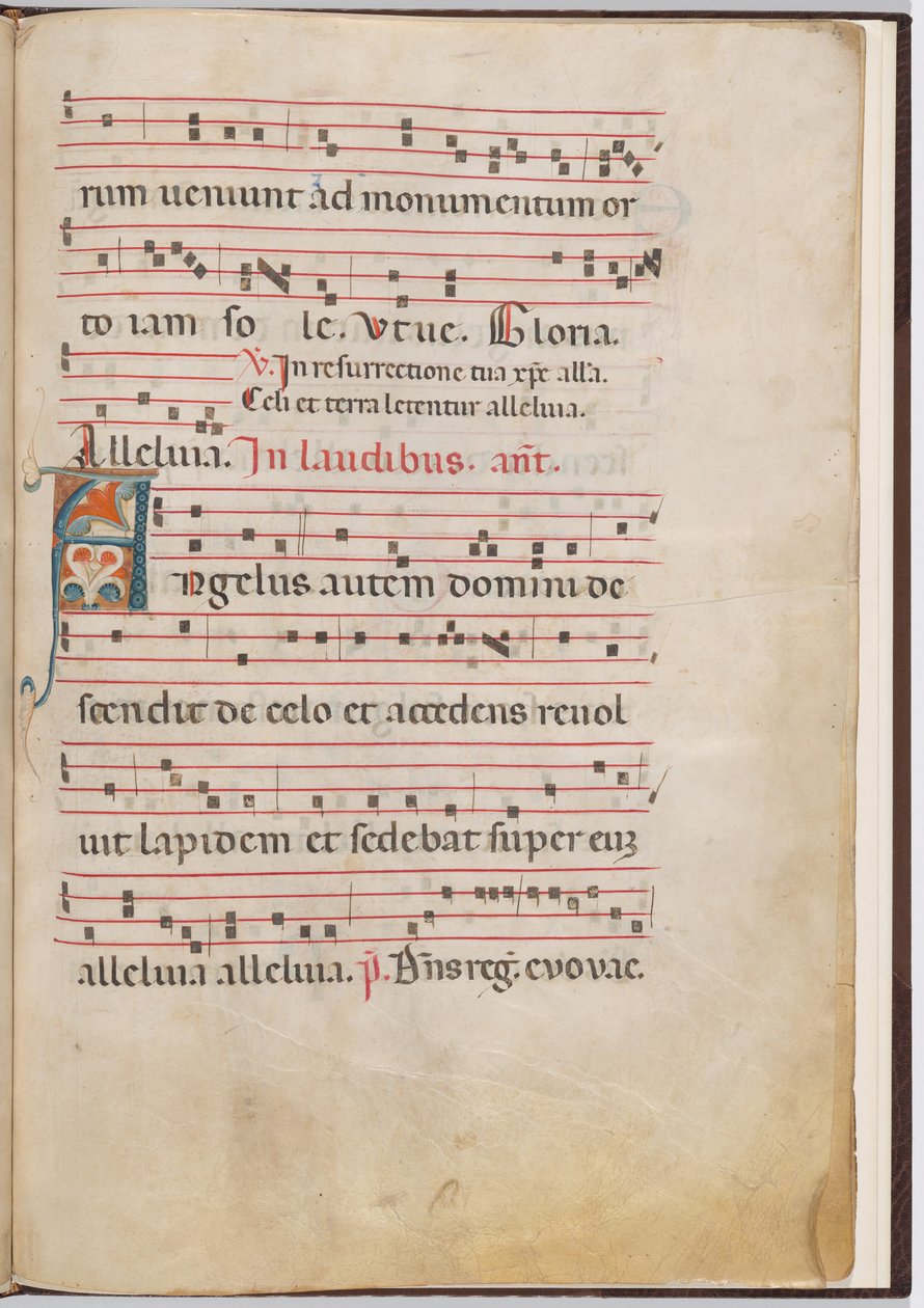 Karta 3 z fragmentu antyfonalnego autorstwa Italian 13th Century