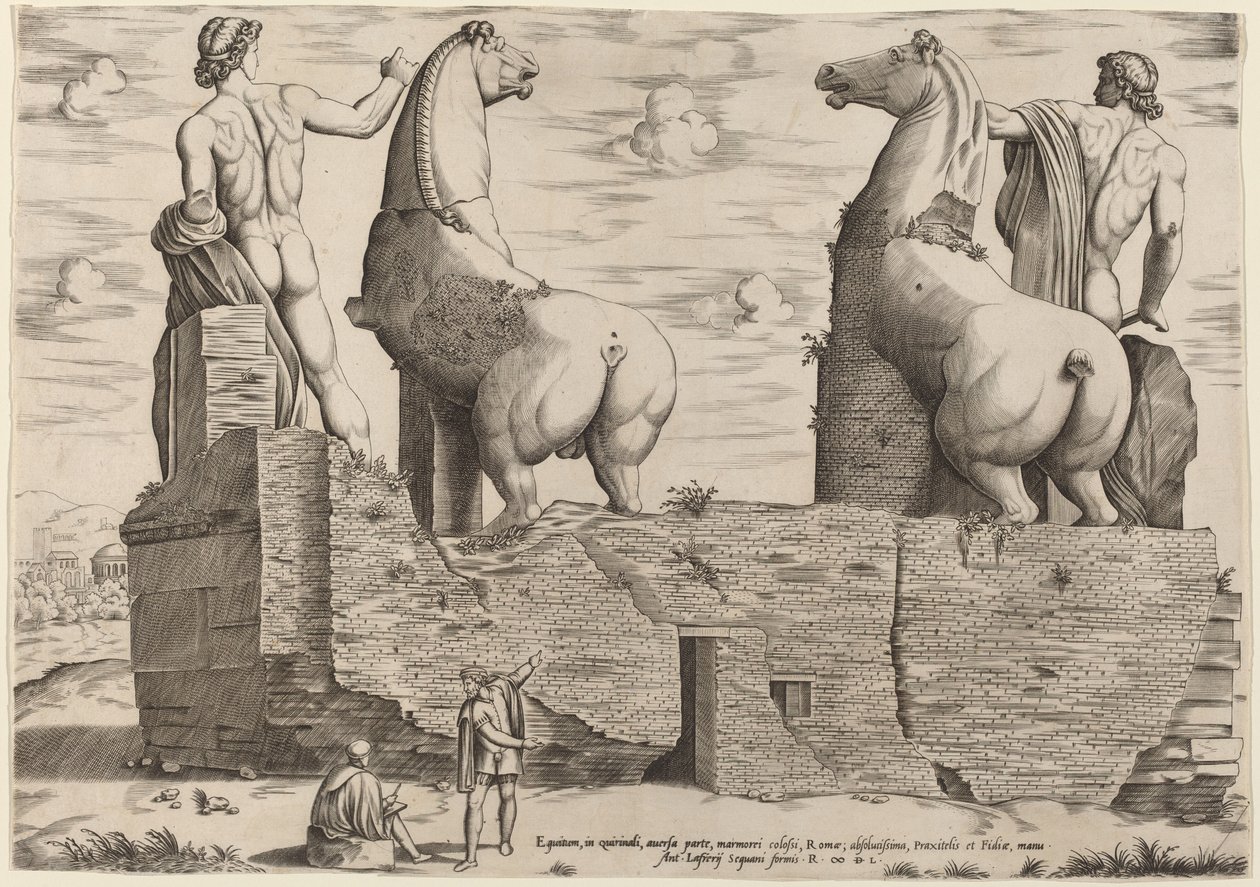 Konie na Kwirynale, po przeciwnej stronie autorstwa Italian 16th Century
