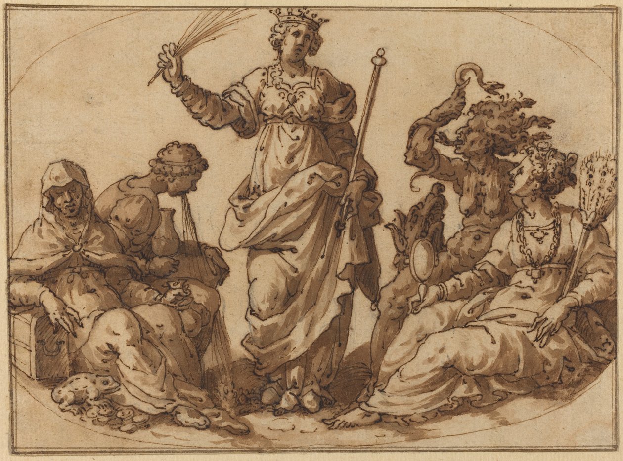 Cnota triumfująca nad wadami autorstwa Italian 16th Century