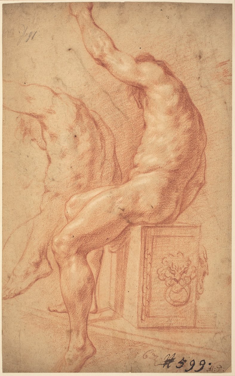 Siedzący akt autorstwa Italian 17th Century