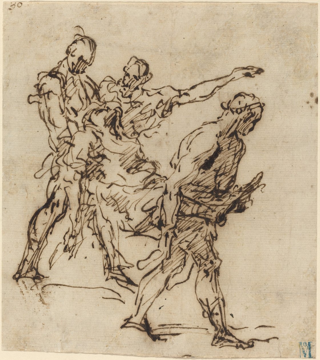 Figurki niosące ciało autorstwa Italian 17th Century