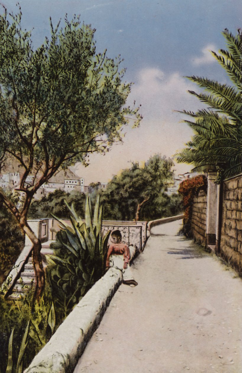 Capri: Via Tragara (druk kolorowy) autorstwa Italian Photographer