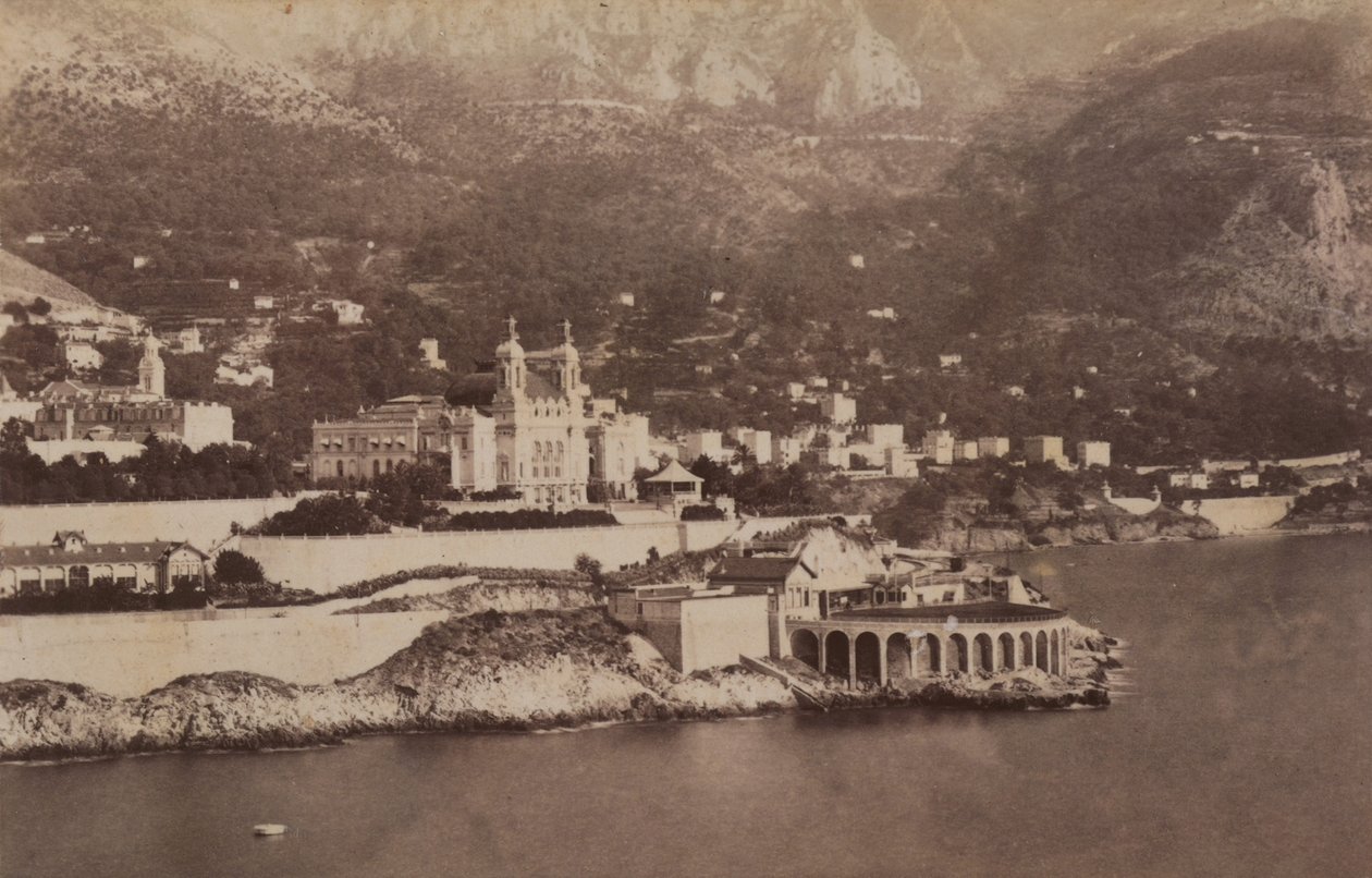 Zatoka Monte Carlo, 07/1887 (zdjęcie czarno-białe) autorstwa Italian Photographer