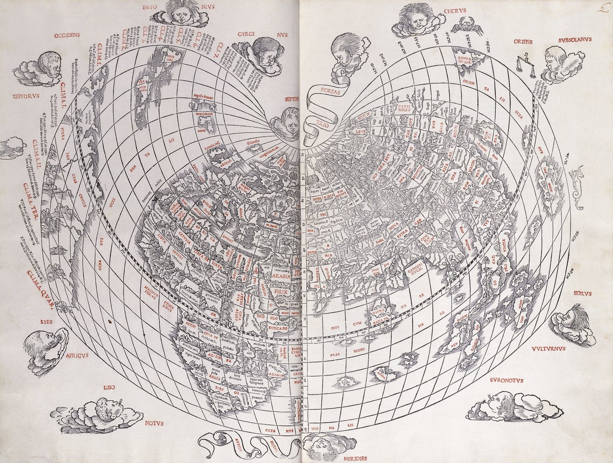 Mapa świata, 1511 autorstwa Italian School
