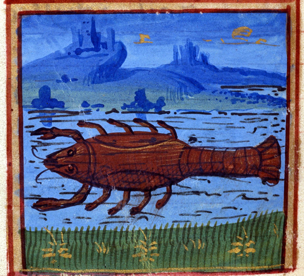 Znak raka. Horoskop włoski; połowa XV wieku. autorstwa Italian School