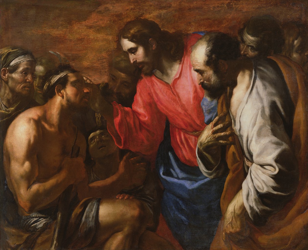 Chrystus uzdrawia niewidomego z Jerycha autorstwa Italian School