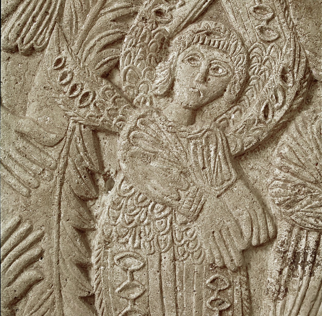 Fragment obrazu „Chrystus w majestacie” (kamień) autorstwa Italian School